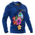 Guam Polynesian Hoodie Floral With Seal Blue - Polynesian Pride