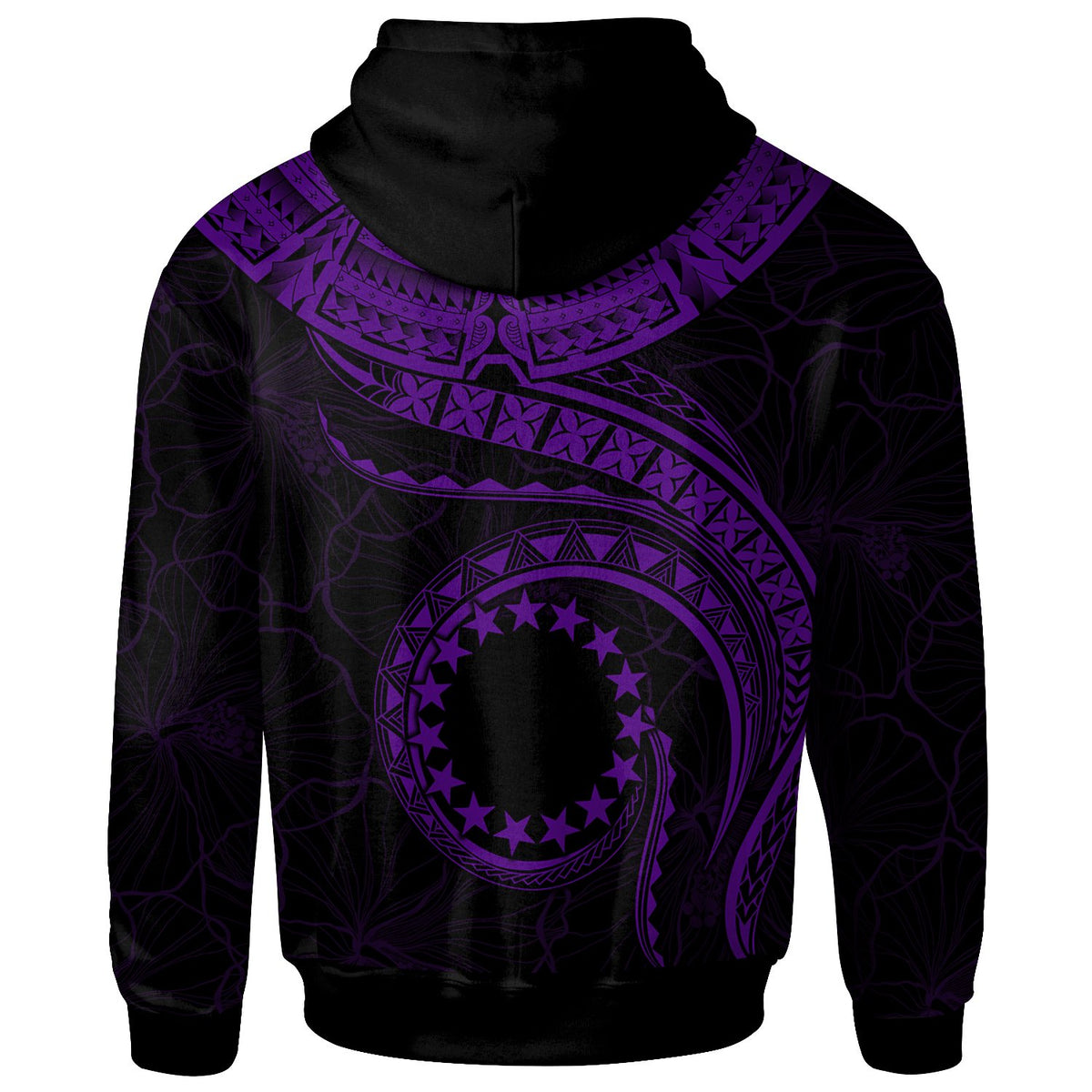 Cook Islands Polynesian Hoodie Waves (Purple) - Polynesian Pride