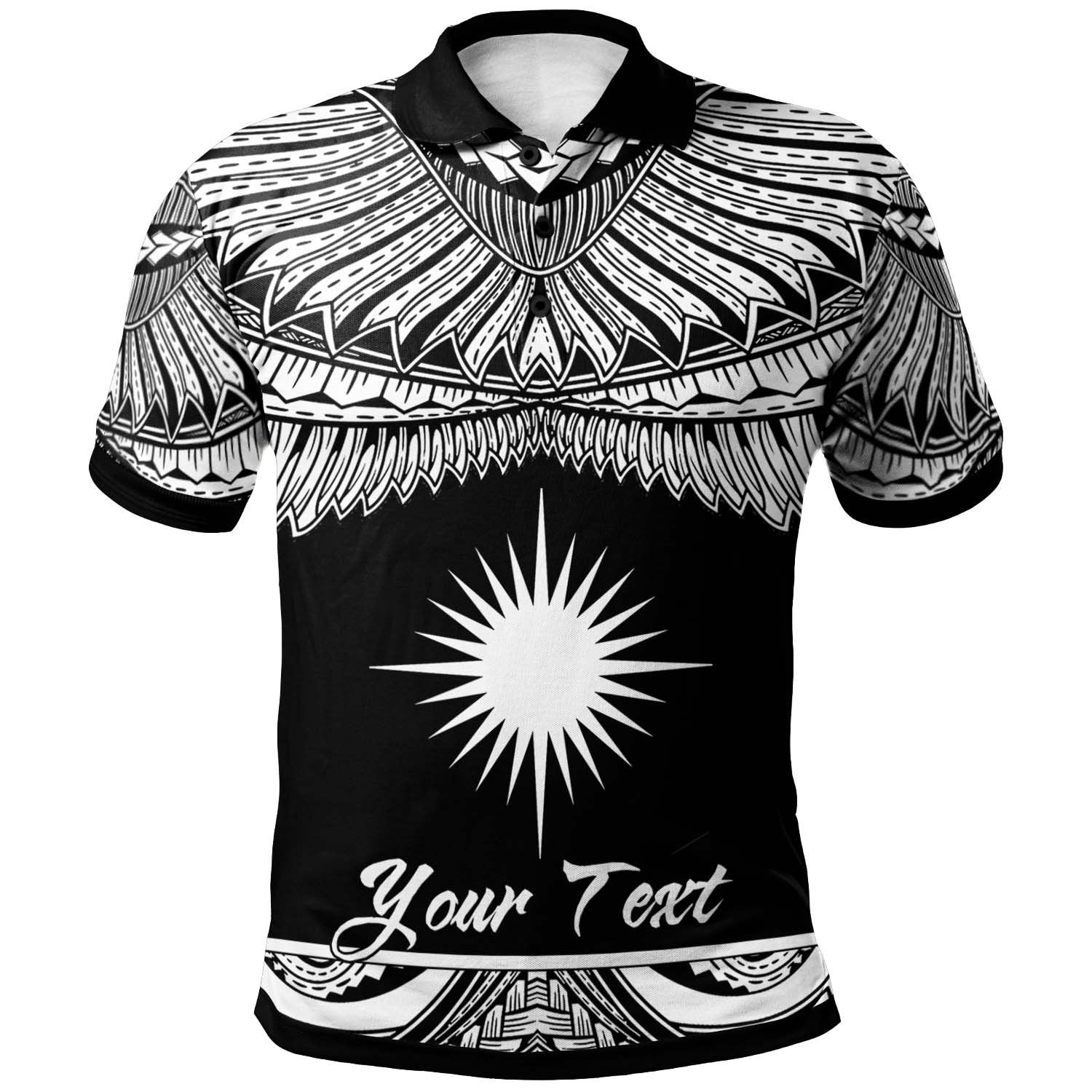 Marshall Islands Custom Polo Shirt Polynesian Tattoo White Version Unisex White - Polynesian Pride