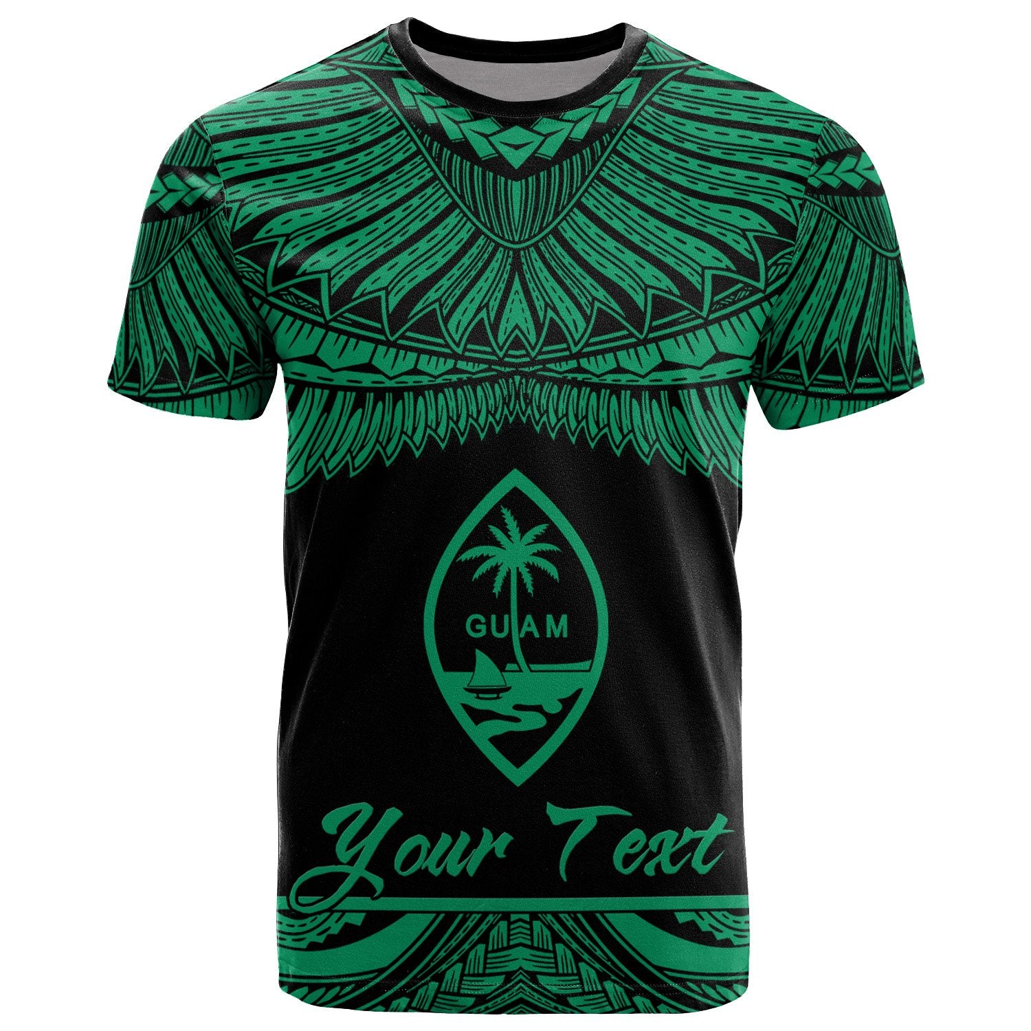 Guam Polynesian Custom T Shirt Guam Pride Green Version Unisex Green - Polynesian Pride