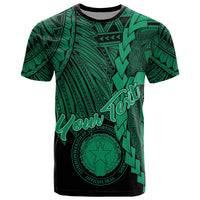 Northern Mariana Islands Polynesian Custom T Shirt Tribal Wave Tattoo Green Unisex Green - Polynesian Pride