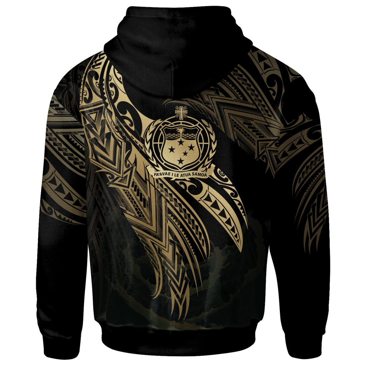 Samoa Polynesian Zip Hoodie Legend Gold Version - Polynesian Pride