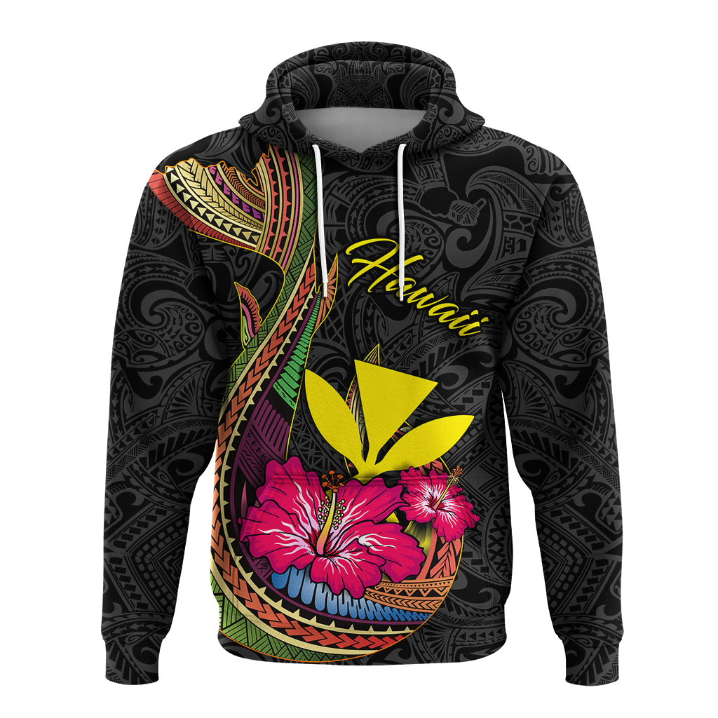 Hawaii Polynesian Fish Hook Hibiscus Hoodie LT12 - Polynesian Pride