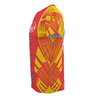 Marquesas Islands T Shirt Marquesas Islands Tiki Face Tattoo Red Style - Polynesian Pride