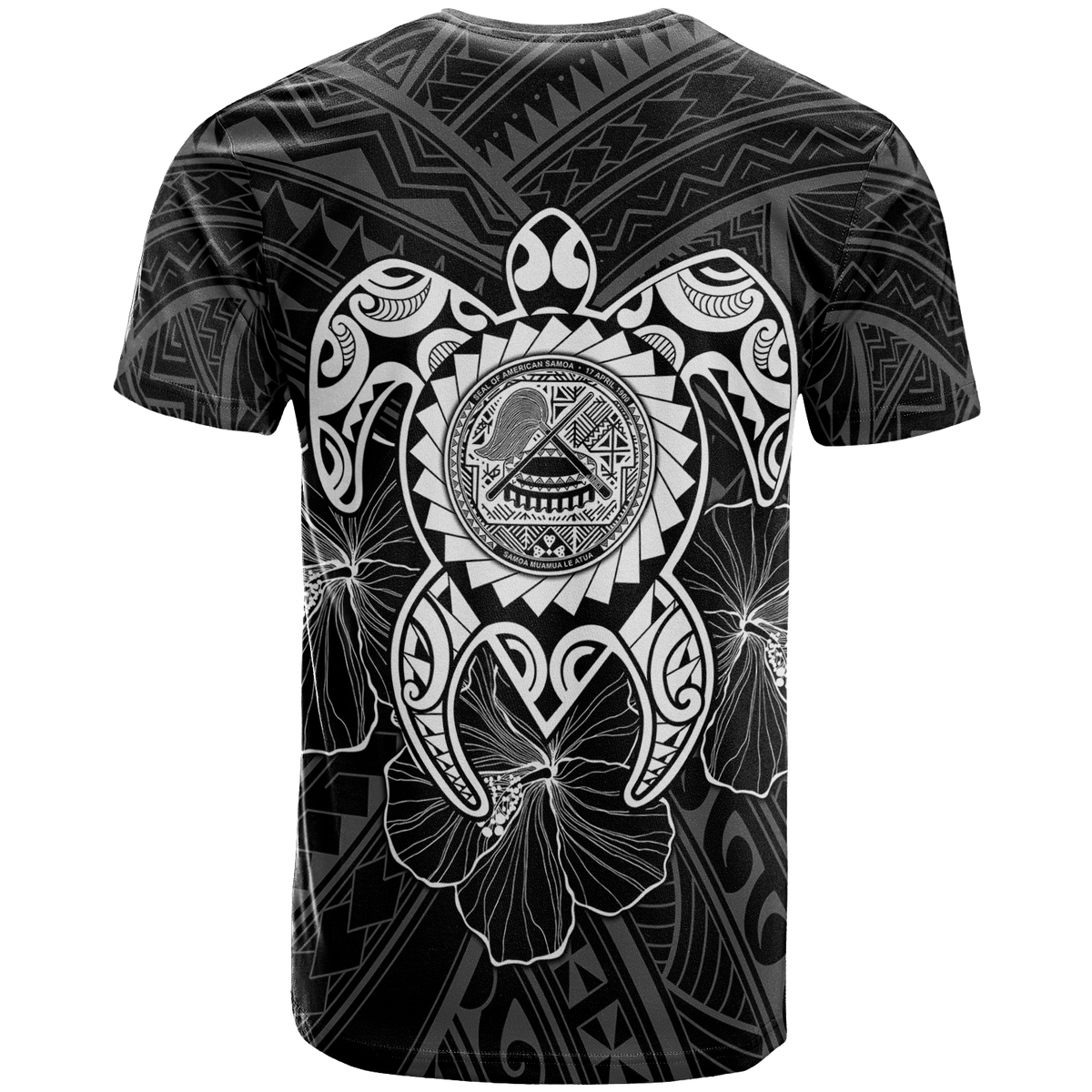 American Samoa Polynesian Custom T Shirt Vintage Polynesian Turtle (White) - Polynesian Pride