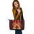 Tahiti Large Leather Tote - Tribal Tuna Fish - Polynesian Pride