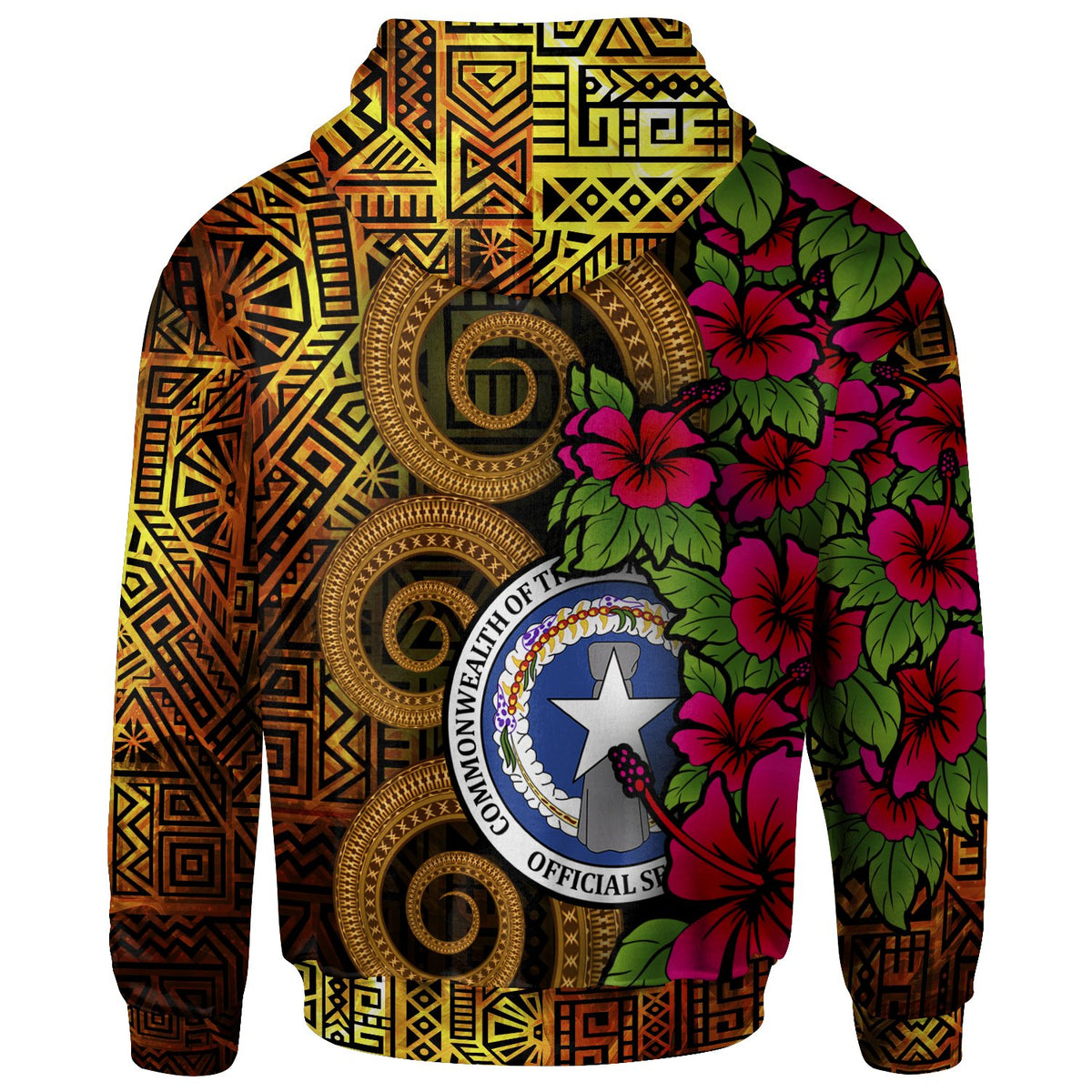 Northern Mariana Islands Polynesian Custom Hoodie Hibiscus Vintage - Polynesian Pride