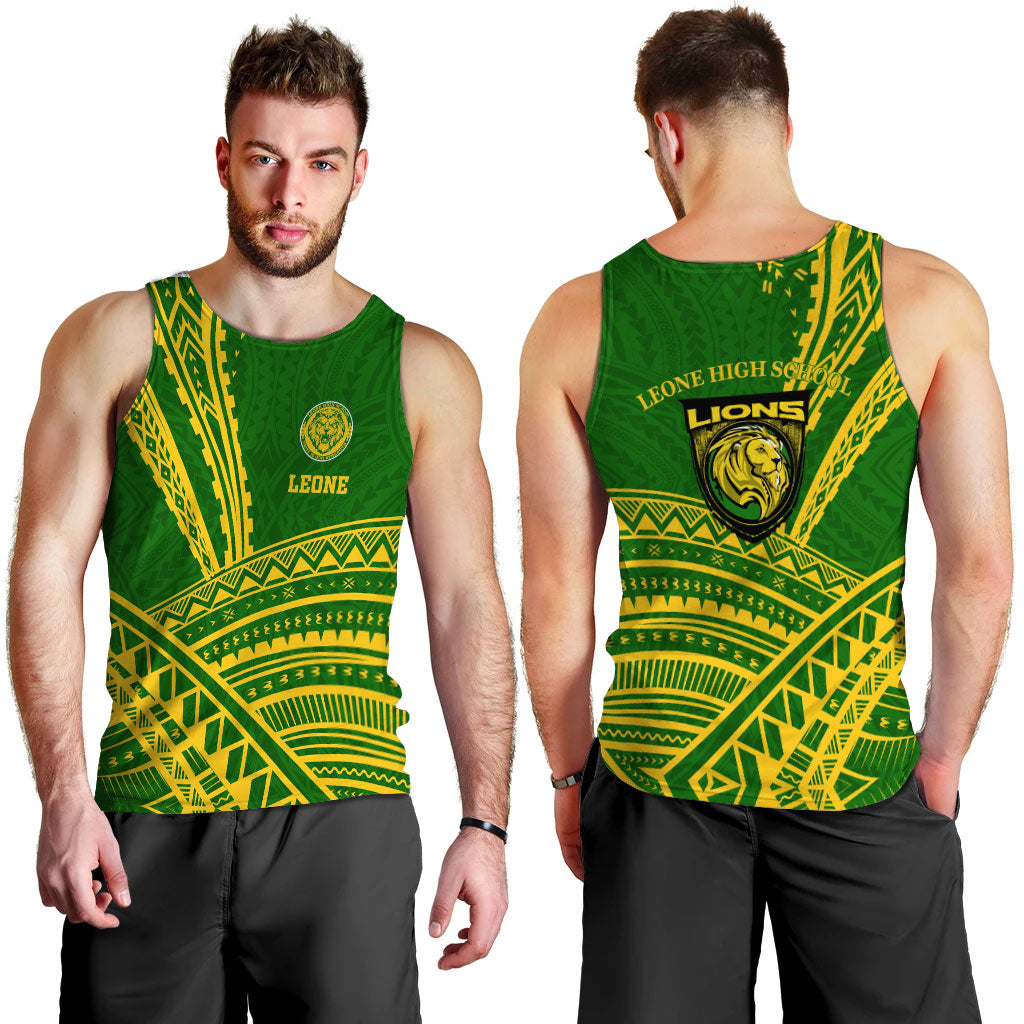 Leone High School Pride Men Tank Top - LT12 Green - Polynesian Pride