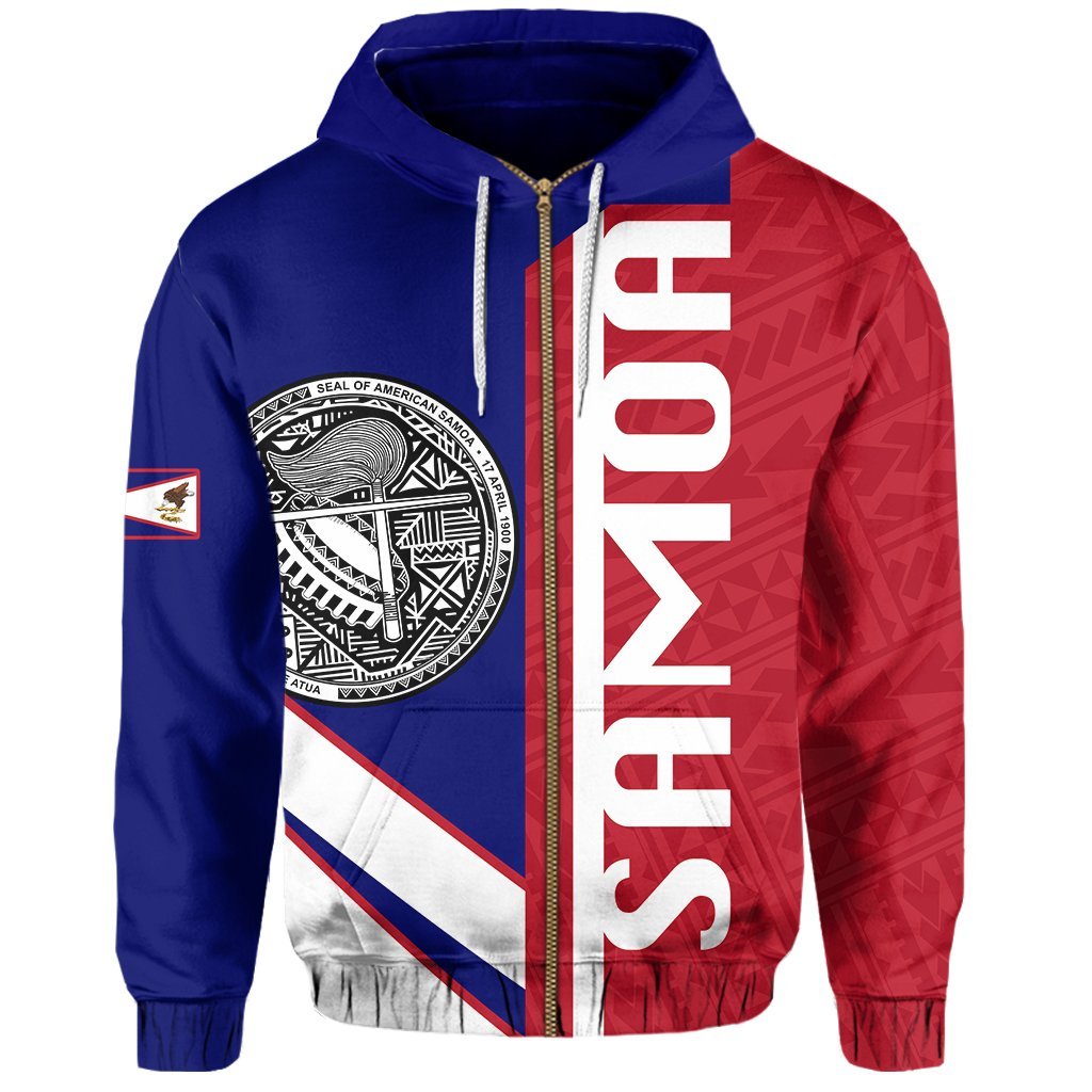 hawaiiZip Hoodie American Samoa Half Concept - Polynesian Pride
