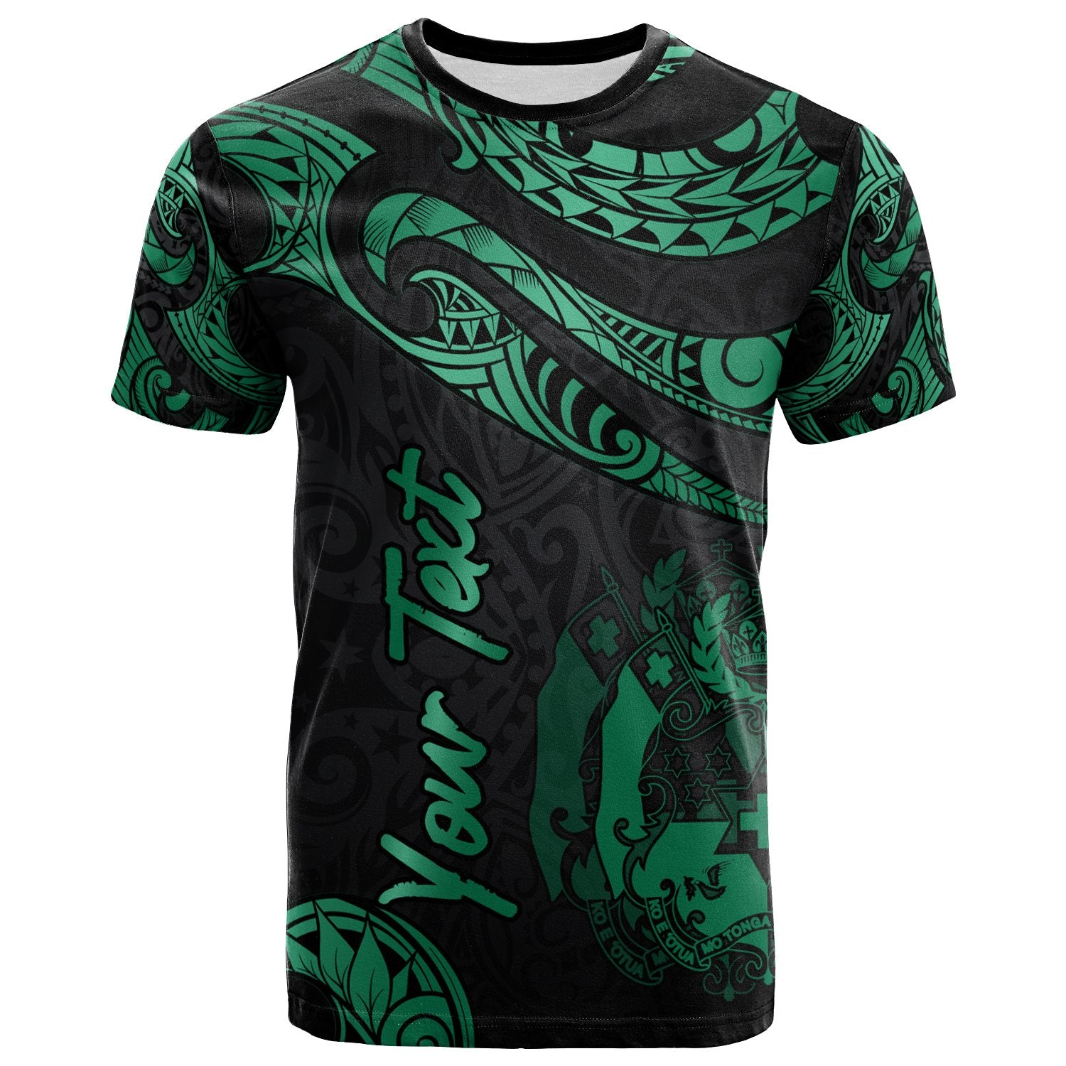 Tonga Polynesian Custom T Shirt Polynesian Tattoo Green Version Unisex Art - Polynesian Pride