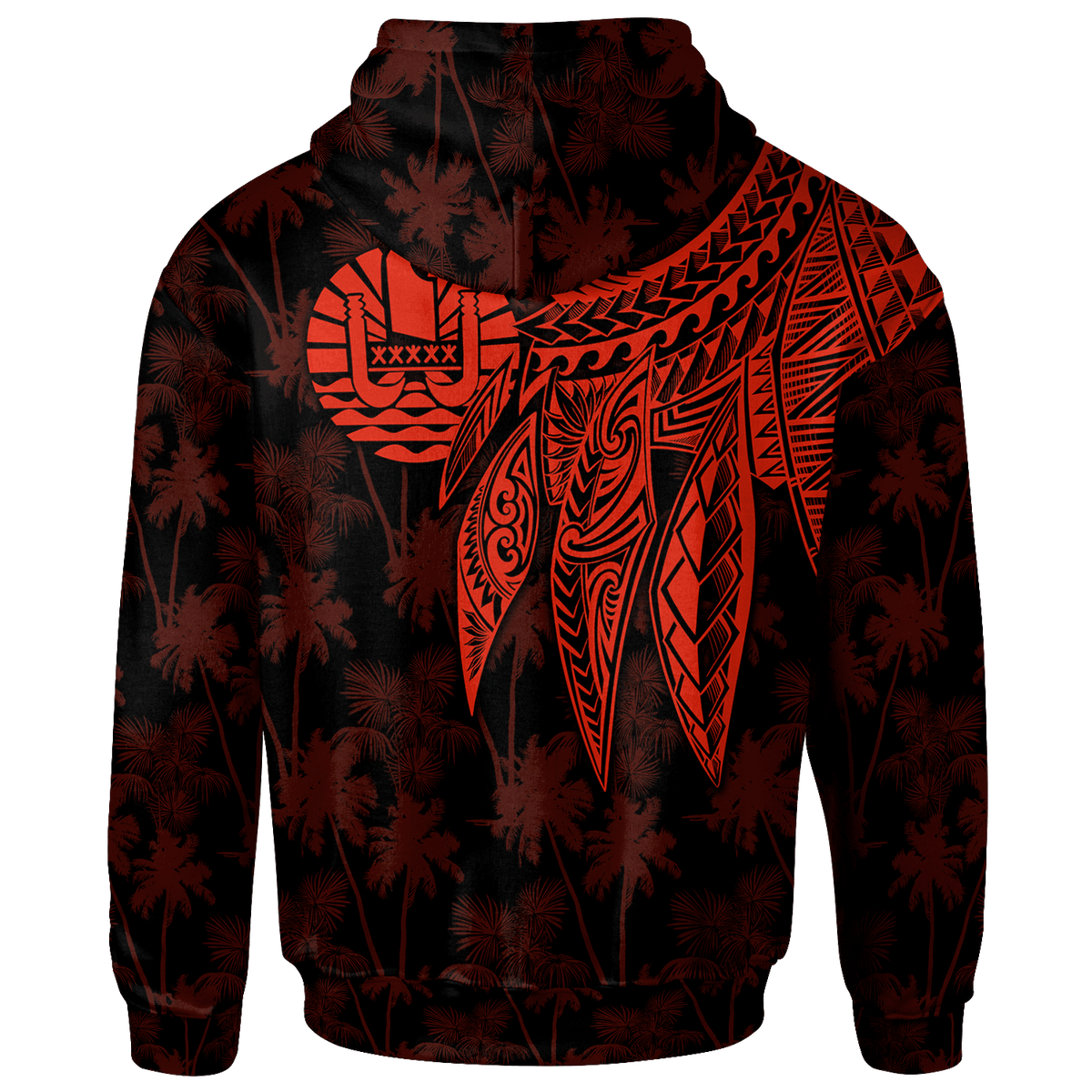 Tahiti Custom Hoodie Polynesian Wings (Red) - Polynesian Pride