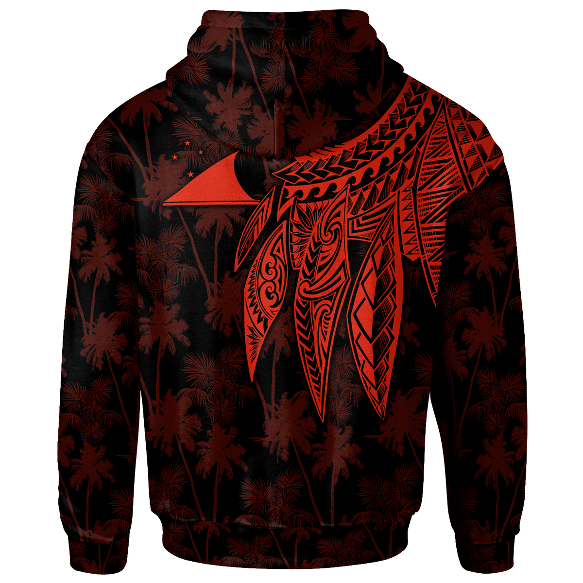 Tokelau Hoodie Polynesian Wings (Red) - Polynesian Pride