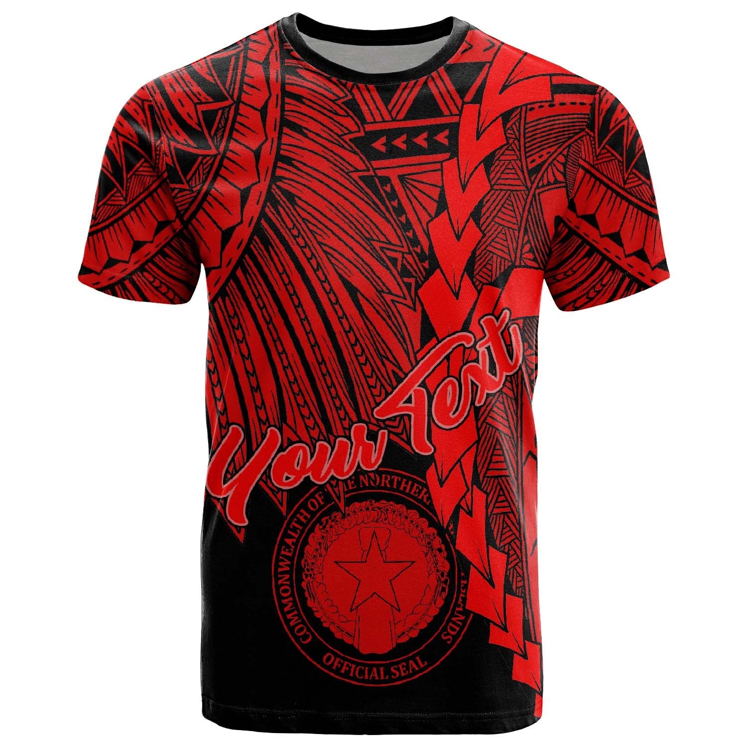Northern Mariana Islands Polynesian Custom T Shirt Tribal Wave Tattoo Red Unisex Red - Polynesian Pride