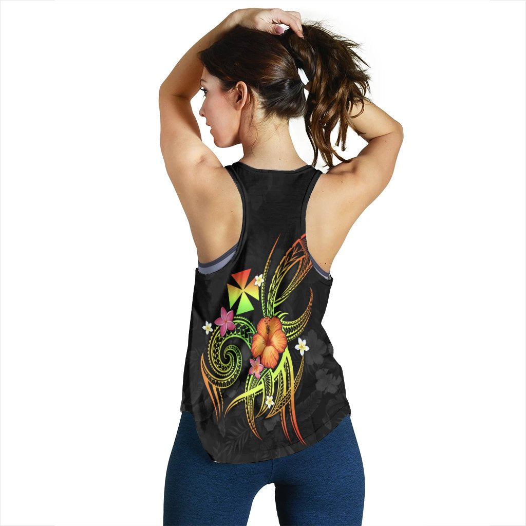 Wallis and Futuna Polynesian Personalised Women's Racerback Tank - Legend of Wallis and Futuna (Reggae) - Polynesian Pride