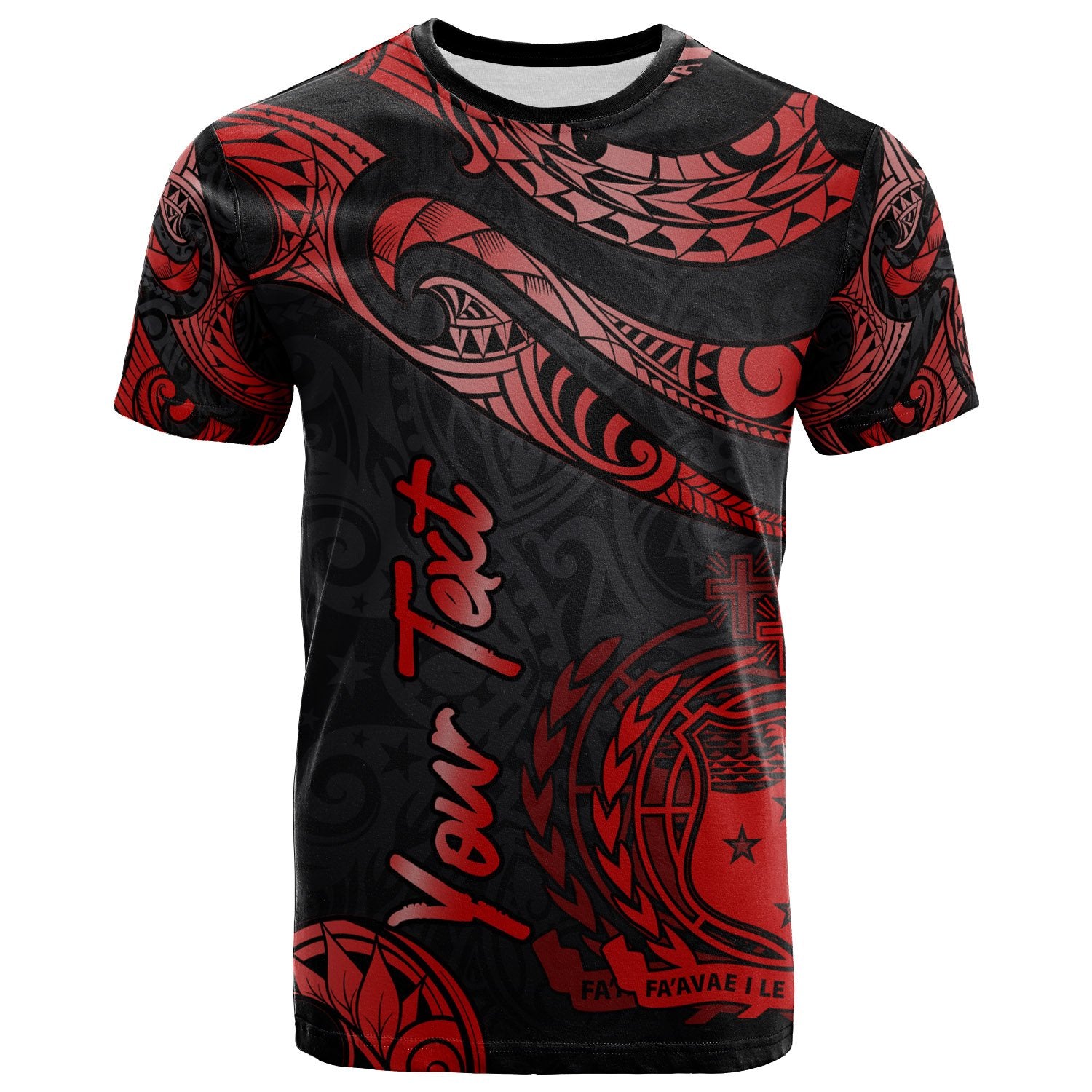 Samoa Polynesian Custom T Shirt Poly Tattoo Red Version Unisex Red - Polynesian Pride