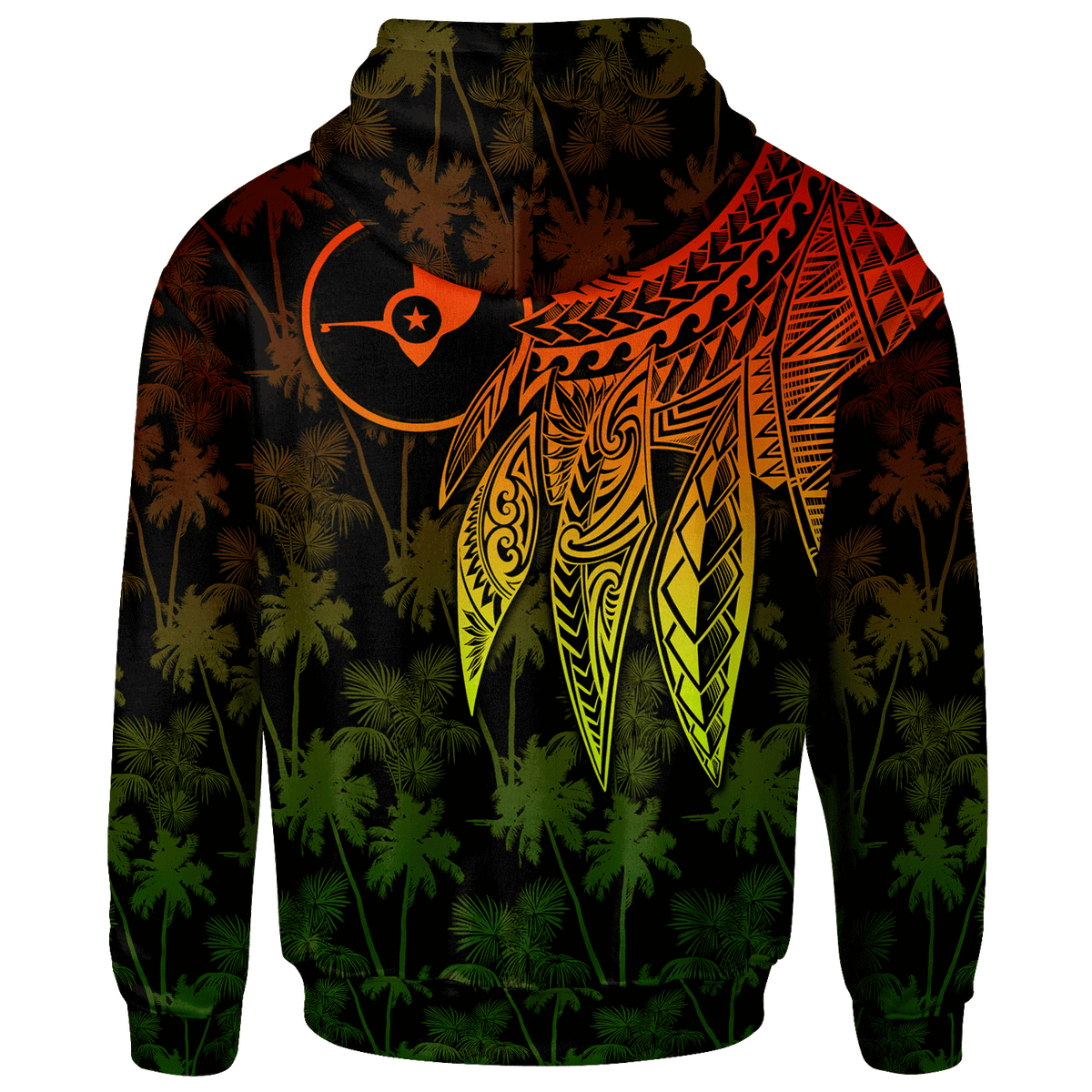 Yap Custom Hoodie Polynesian Wings (Reggae) - Polynesian Pride