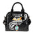 Guam Shoulder Handbag - Guam Seal Polynesian Patterns Plumeria (Black) - Polynesian Pride