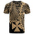 Wallis and Futuna Polynesian Custom T Shirt Tribal Wave Tattoo Gold Unisex Gold - Polynesian Pride