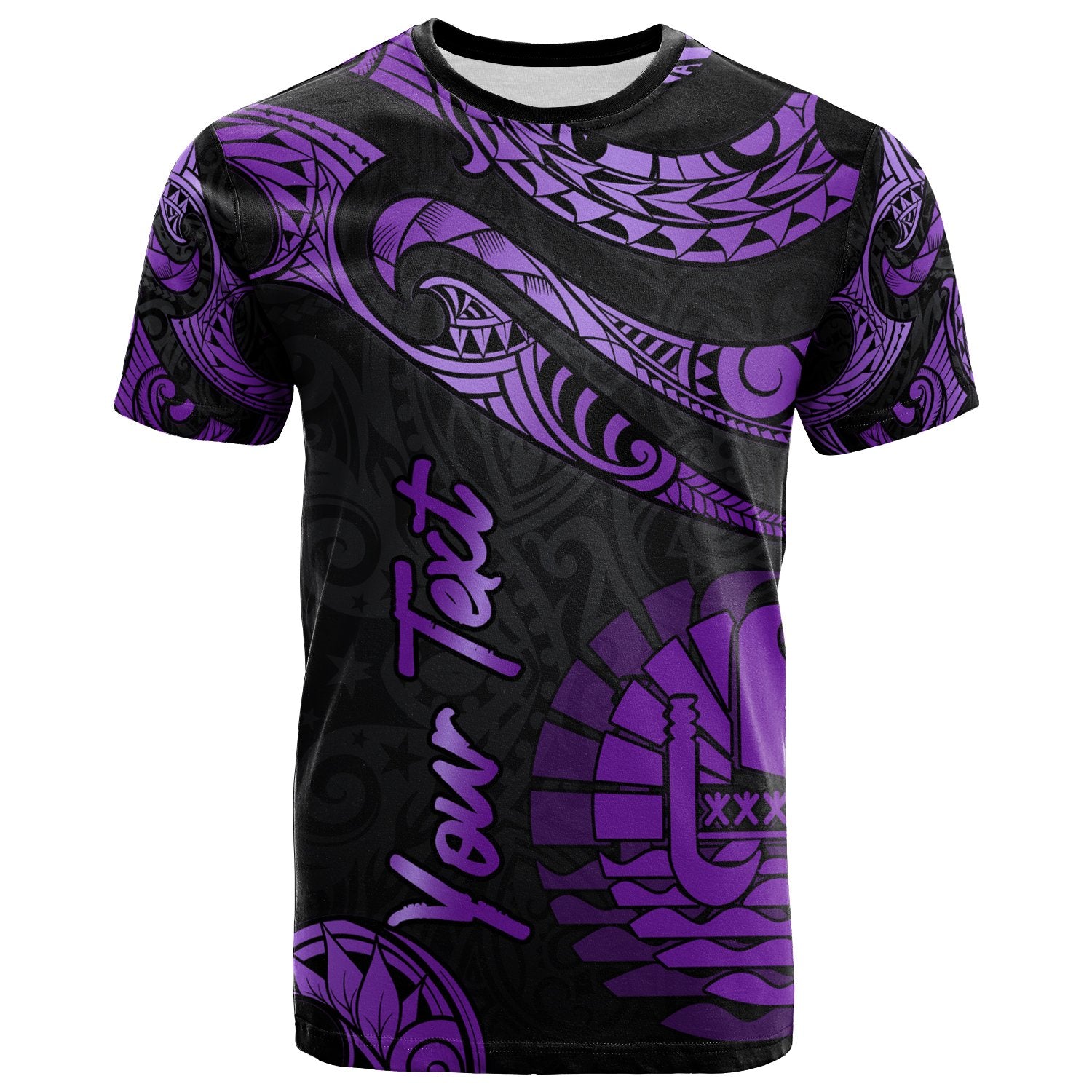 Tahiti Polynesian Custom T Shirt Polynesian Tattoo Purple Version Unisex Purple - Polynesian Pride