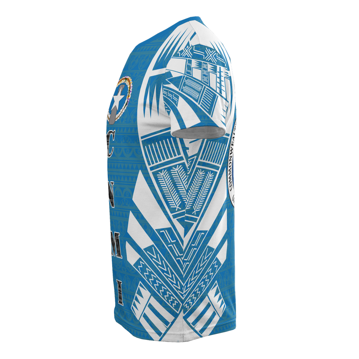 Northern Mariana Islands T Shirt C N M I Flag Polynesian Tattoo Blue Style - Polynesian Pride