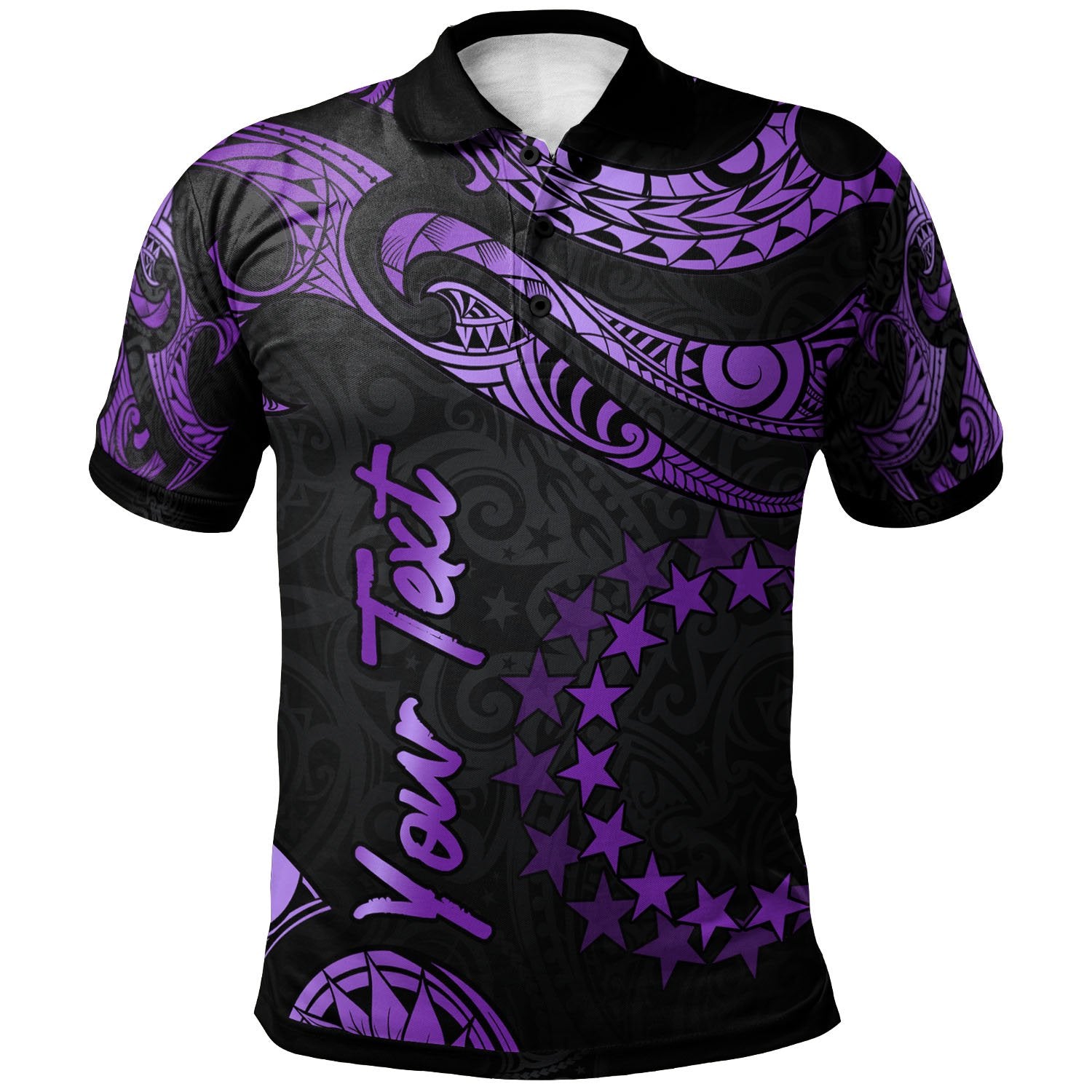 Cook Islands Custom Polo Shirt Polynesian Tattoo Purple Version Unisex Purple - Polynesian Pride