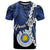 Palau Ngeremlengui Polynesian Custom T Shirt Tribal Wave Tattoo Unisex Blue - Polynesian Pride