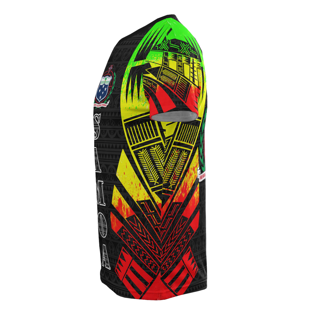 Samoa T Shirt Samoan Coat of Arms Polynesian Tattoo Reggae Style - Polynesian Pride