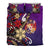 Tonga Polynesian Bedding Set - Tribal Flower With Special Turtles Purple Color - Polynesian Pride