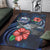 Samoa Polynesian Area Rug - Blue Turtle Hibiscus - Polynesian Pride