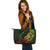 Hawaii Leather Tote - Polynesian Pattern Style Reggae Color - Polynesian Pride