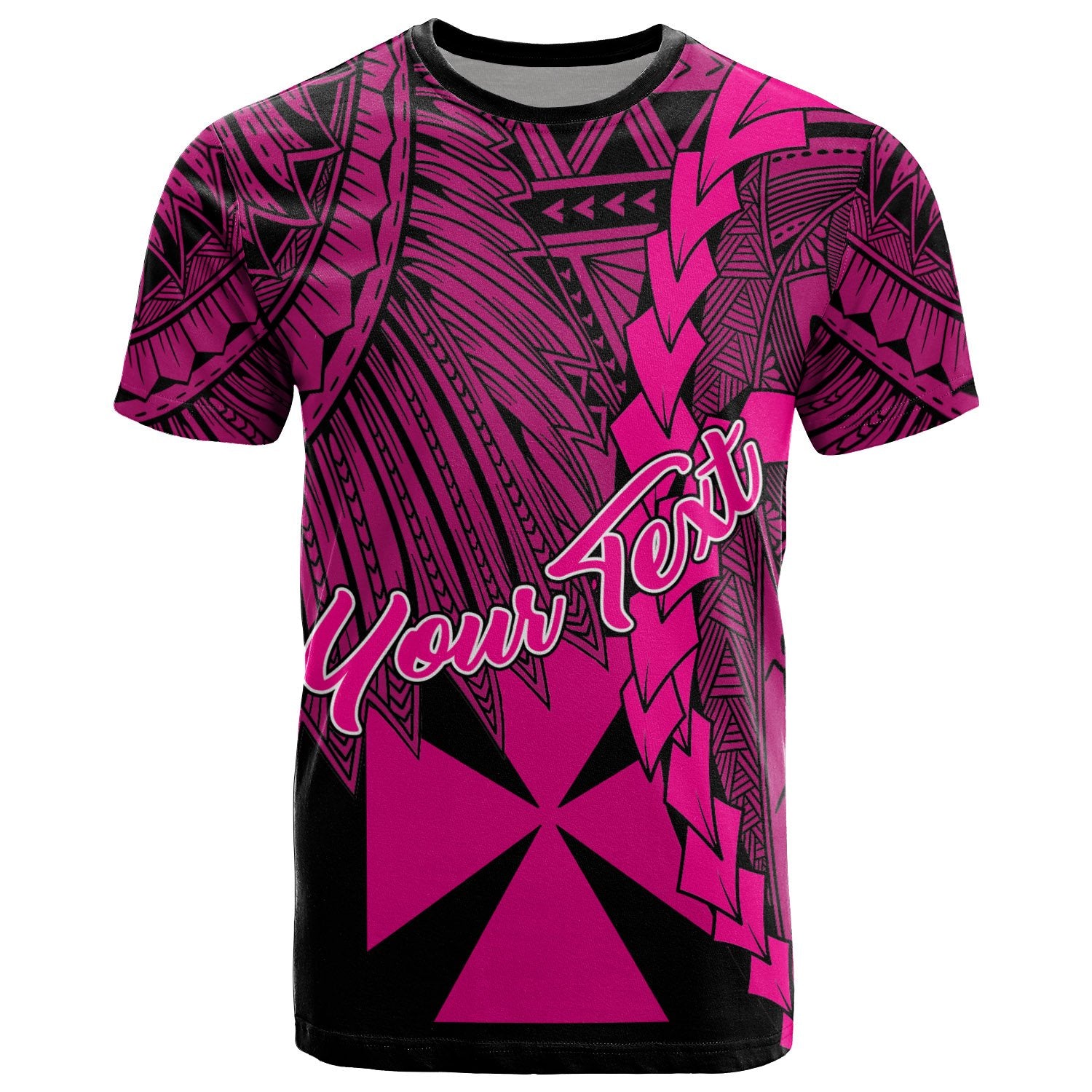 Wallis and Futuna Polynesian Custom T Shirt Tribal Wave Tattoo Pink Unisex Pink - Polynesian Pride