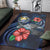 Nauru Polynesian Area Rug - Blue Turtle Hibiscus - Polynesian Pride