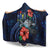 Cook Islands Polynesian Hooded Blanket - Blue Turtle Hibiscus - Polynesian Pride