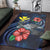 Hawaii Polynesian Area Rug - Blue Turtle Hibiscus - Polynesian Pride