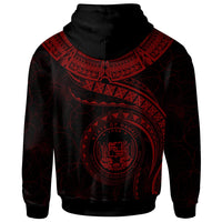 Polynesian Hawaii Zip up Hoodie Hawaiian Waves (Red) - Polynesian Pride
