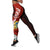 Tuvalu Polynesian Legging - Coat Of Arm With Hibiscus Red - Polynesian Pride