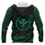 Hawaii Polynesian Custom Zip up Hoodie Green Tribal Wave - Polynesian Pride