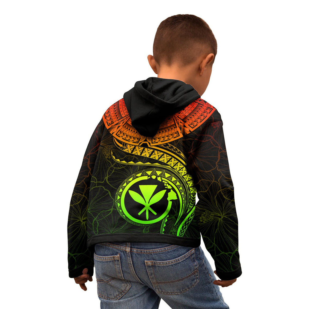 Polynesian Hawaii Kanaka Maoli Custom Zip up Hoodie Hawaiian Waves (Reggae) - Polynesian Pride
