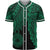 American Samoa Polynesian Custom Personalised Baseball Shirt - Tribal Wave Tattoo Green Unisex Green - Polynesian Pride