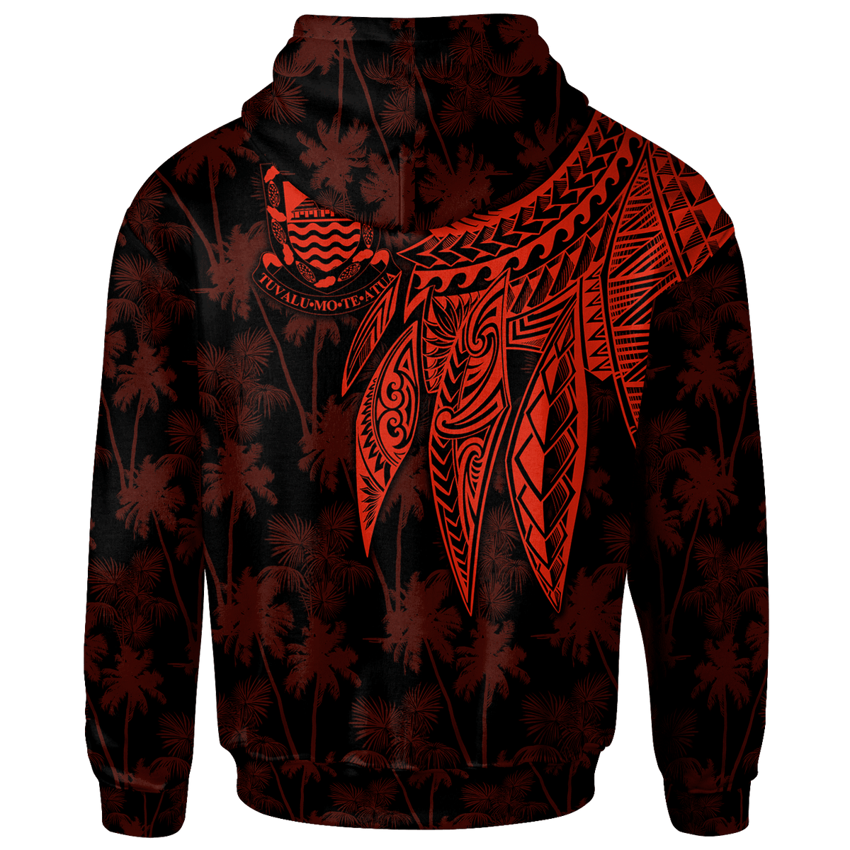 Tuvalu Hoodie Polynesian Wings (Red) - Polynesian Pride