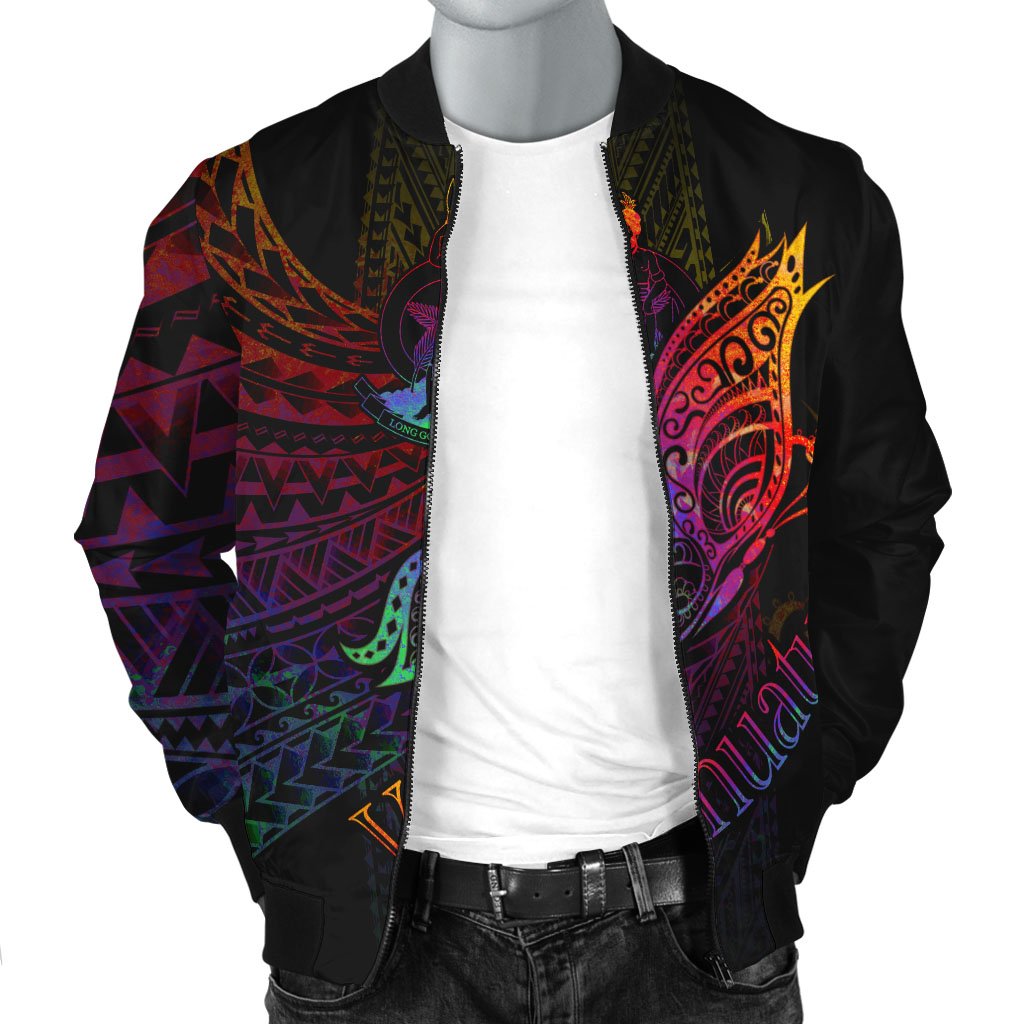 Vanuatu Men's Bomber Jacket - Butterfly Polynesian Style - Polynesian Pride