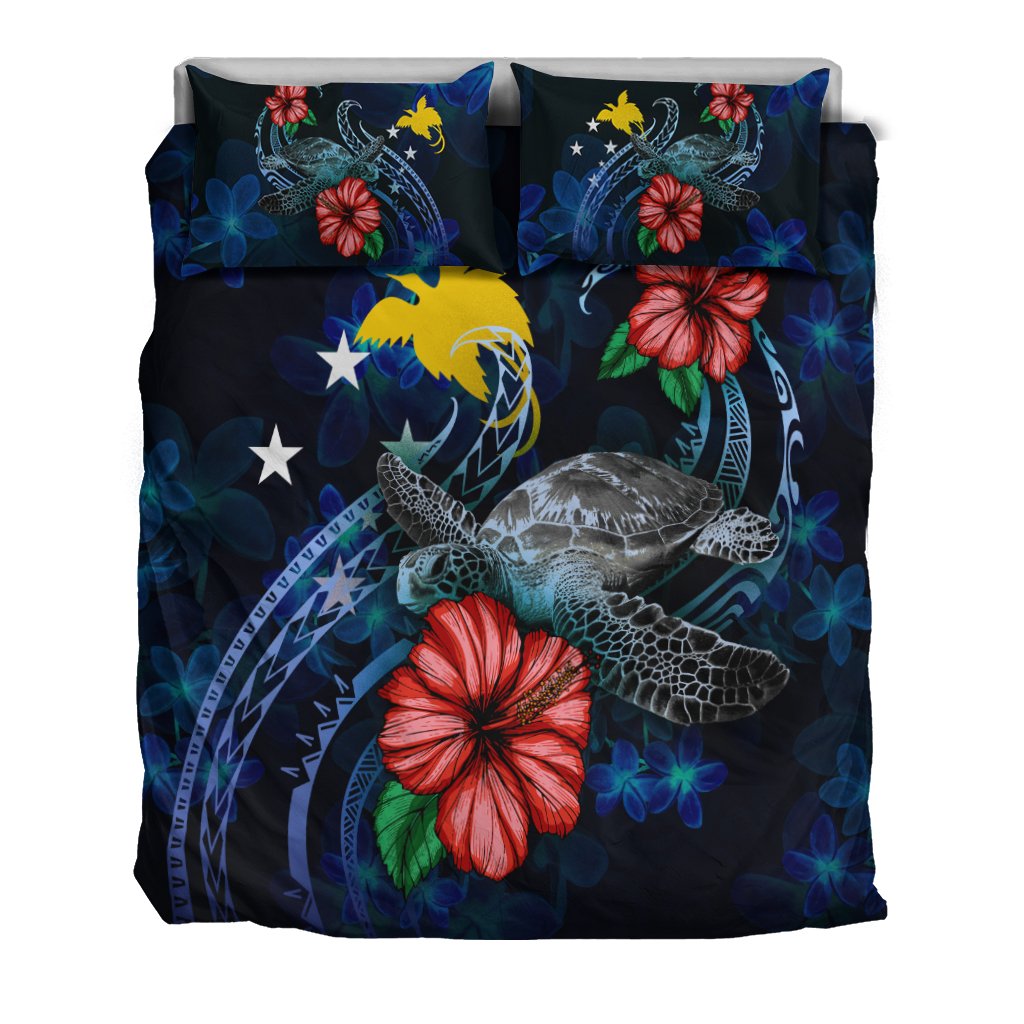 Papua New Guinea Polynesian Bedding Set - Blue Turtle Hibiscus - Polynesian Pride
