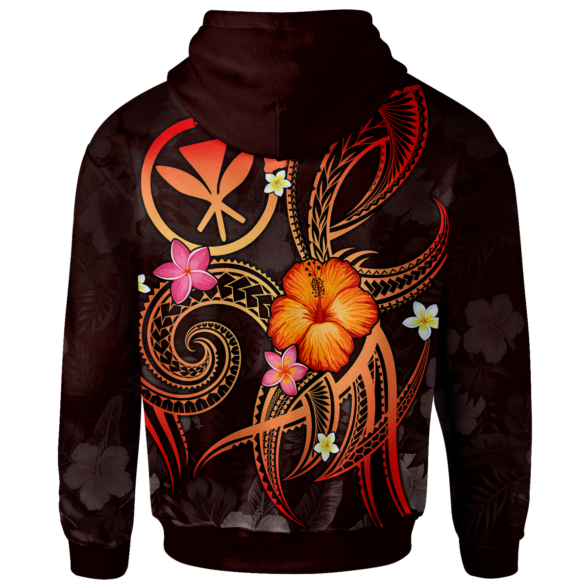 Polynesian Hawaii Zip up Hoodie Legend of Kanaka Maoli (Red) - Polynesian Pride