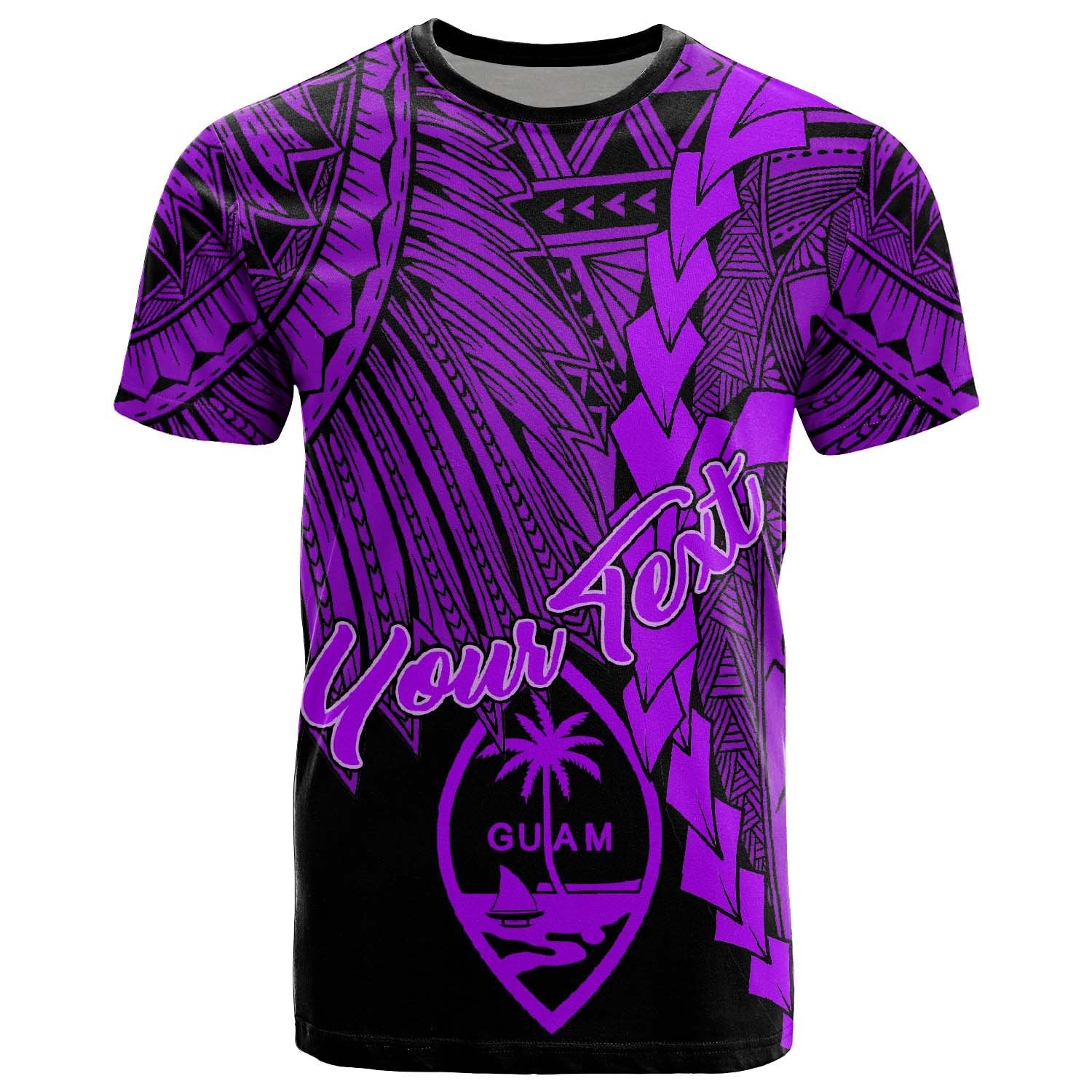 Guam Polynesian Custom T Shirt Tribal Wave Tattoo Purple Unisex Purple - Polynesian Pride