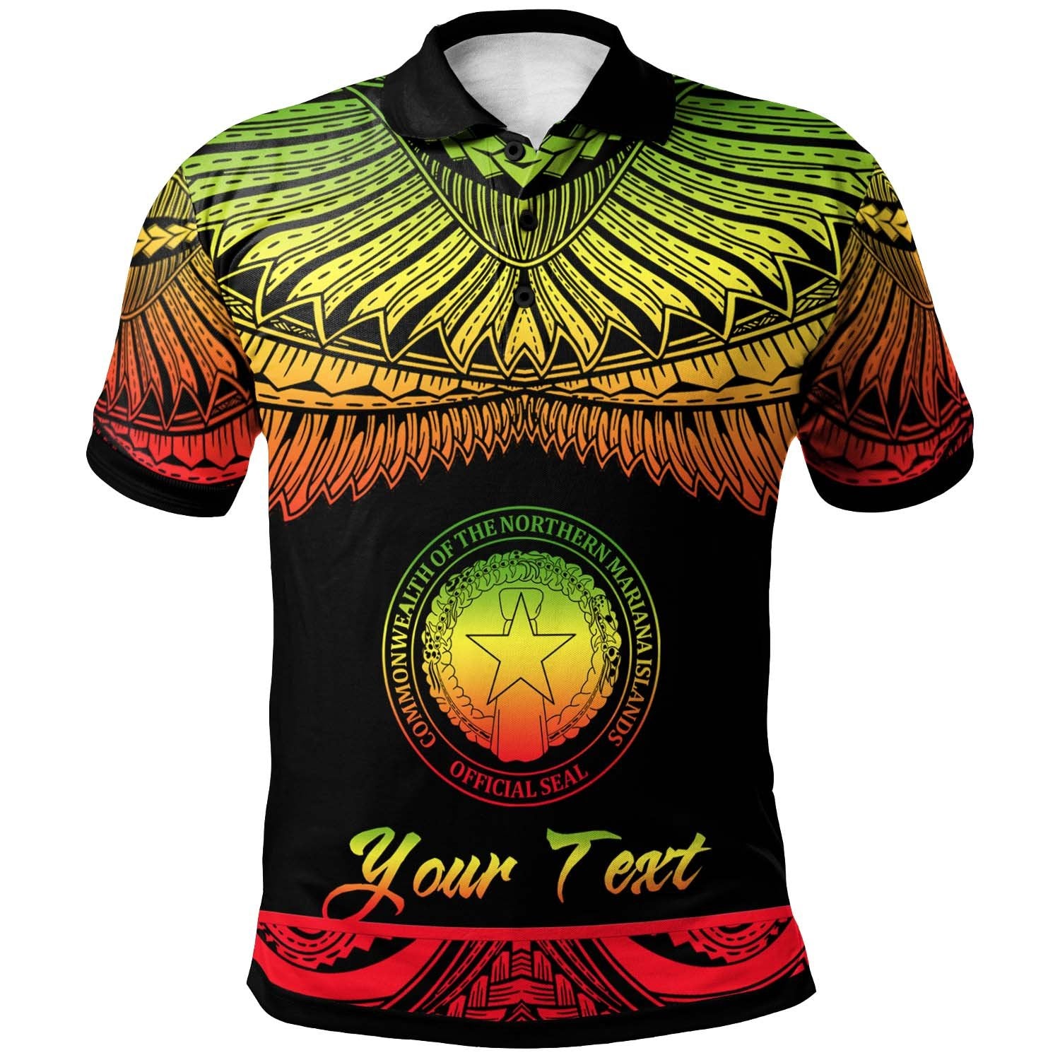 Northern Mariana Islands Custom Polo Shirt Polynesian Tattoo Reggae Version Unisex Reggae - Polynesian Pride