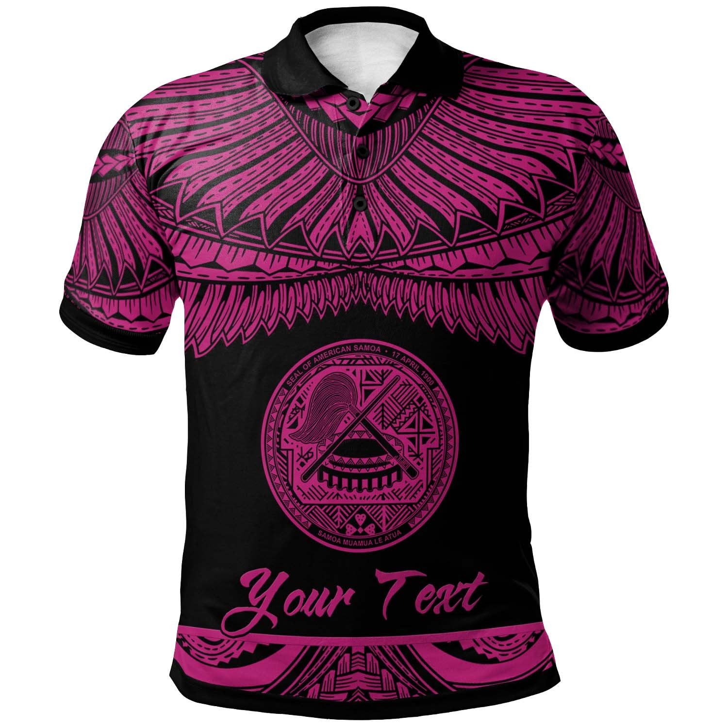 American Samoa Custom Polo Shirt Polynesian Tattoo Pink Version Unisex Pink - Polynesian Pride