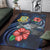 Tuvalu Polynesian Area Rug - Blue Turtle Hibiscus - Polynesian Pride