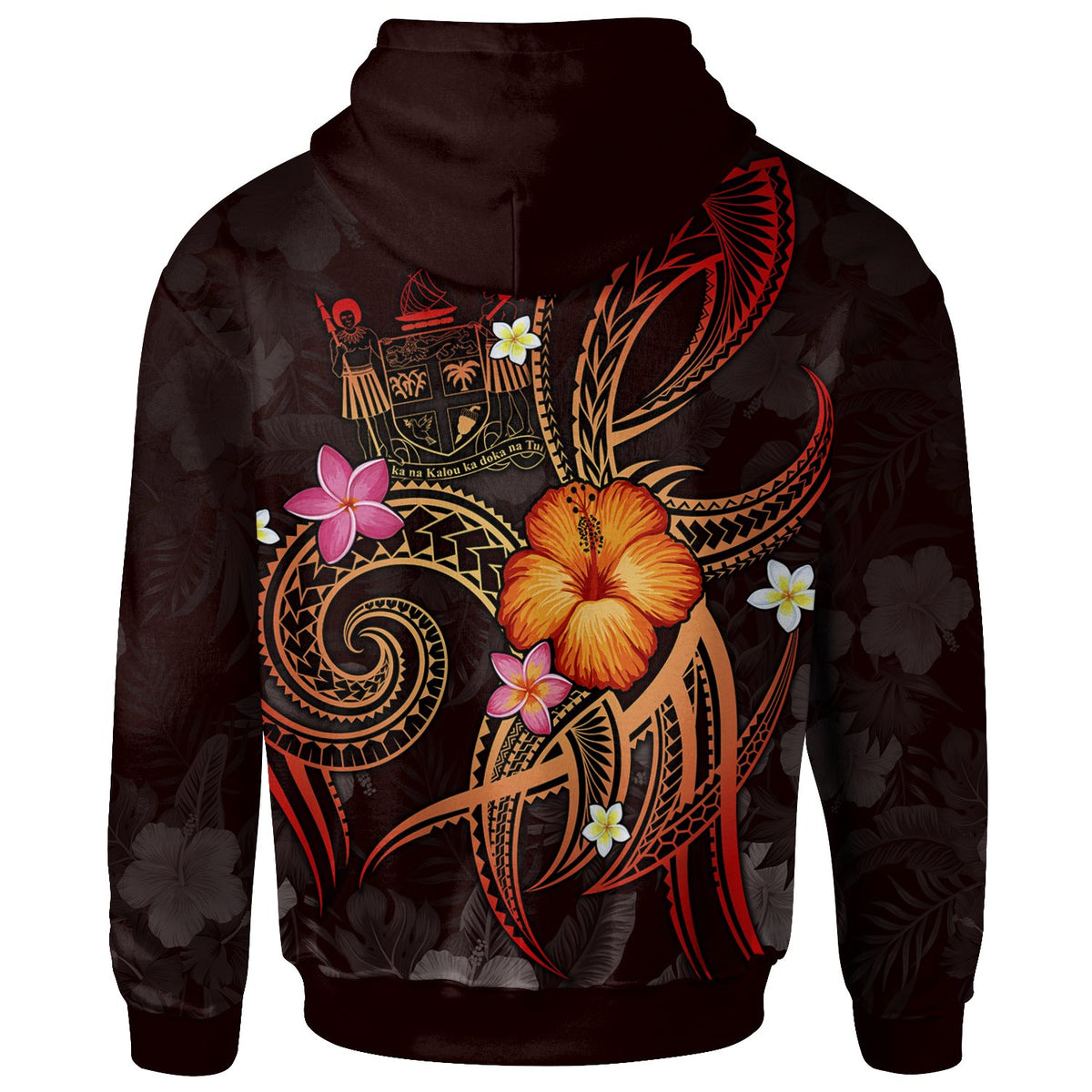 Fiji Polynesian Hoodie Legend of Fiji (Red) - Polynesian Pride