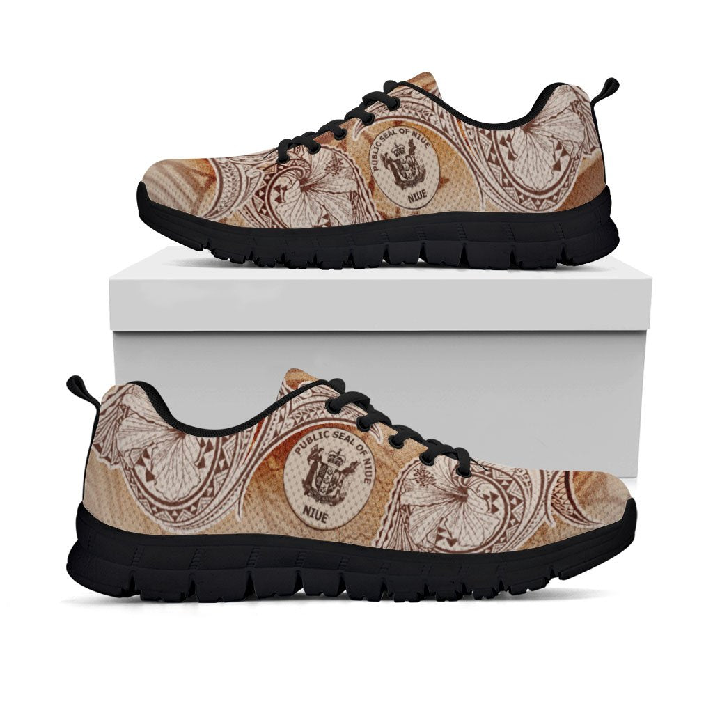 Niue Sneakers - Hibiscus Flowers Vintage Style - Polynesian Pride