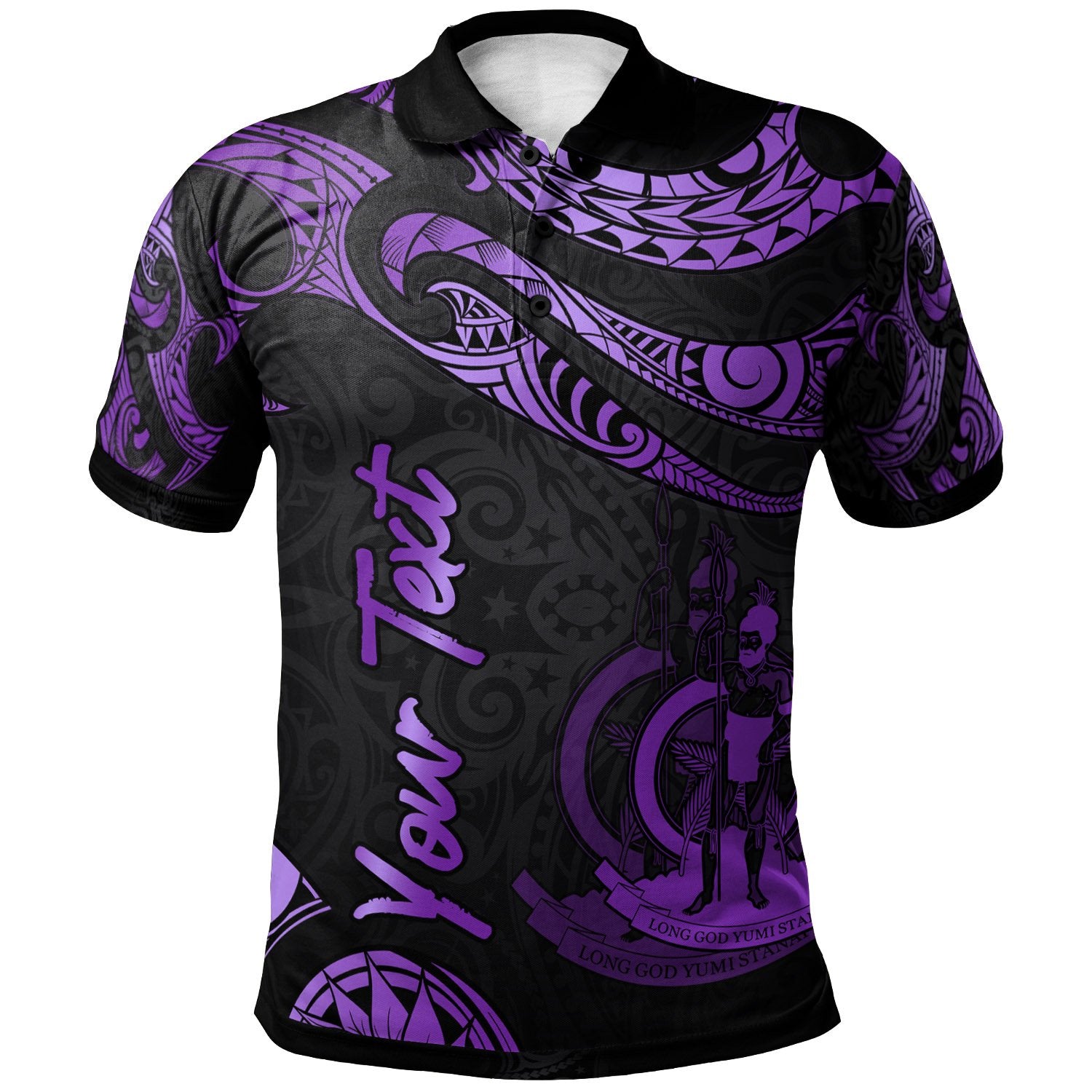 Vanuatu Custom Polo Shirt Polynesian Tattoo Purple Version Unisex Purple - Polynesian Pride